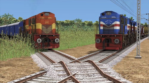 模拟火车 罐车给慢车让道,2列货运列车在铁路交叉口相遇